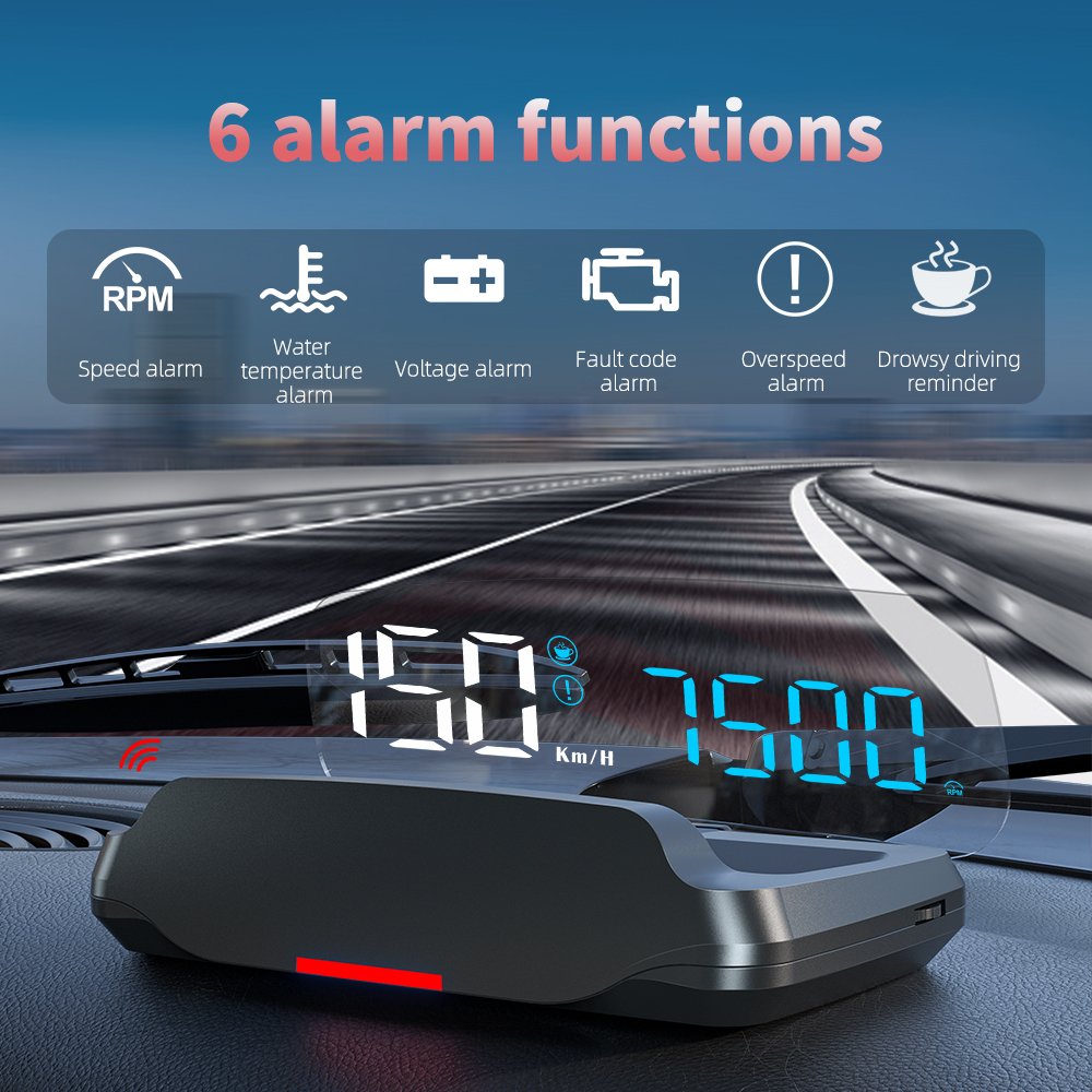 WIIYII Mirror HUD C7B Obd2 Speedometer Digital Meter Hud Display Auto Electronics Head up Displays Speed Gauge for Cars