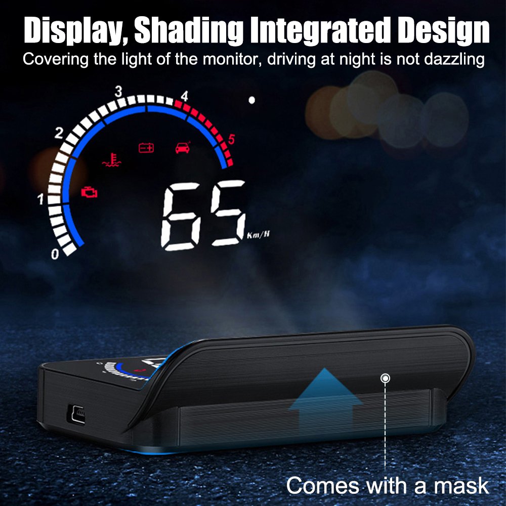M13 HUD Car Head up Display Windshield Projector Digital Alarm Set GPS Compass Clock Speed Meter Speedometer