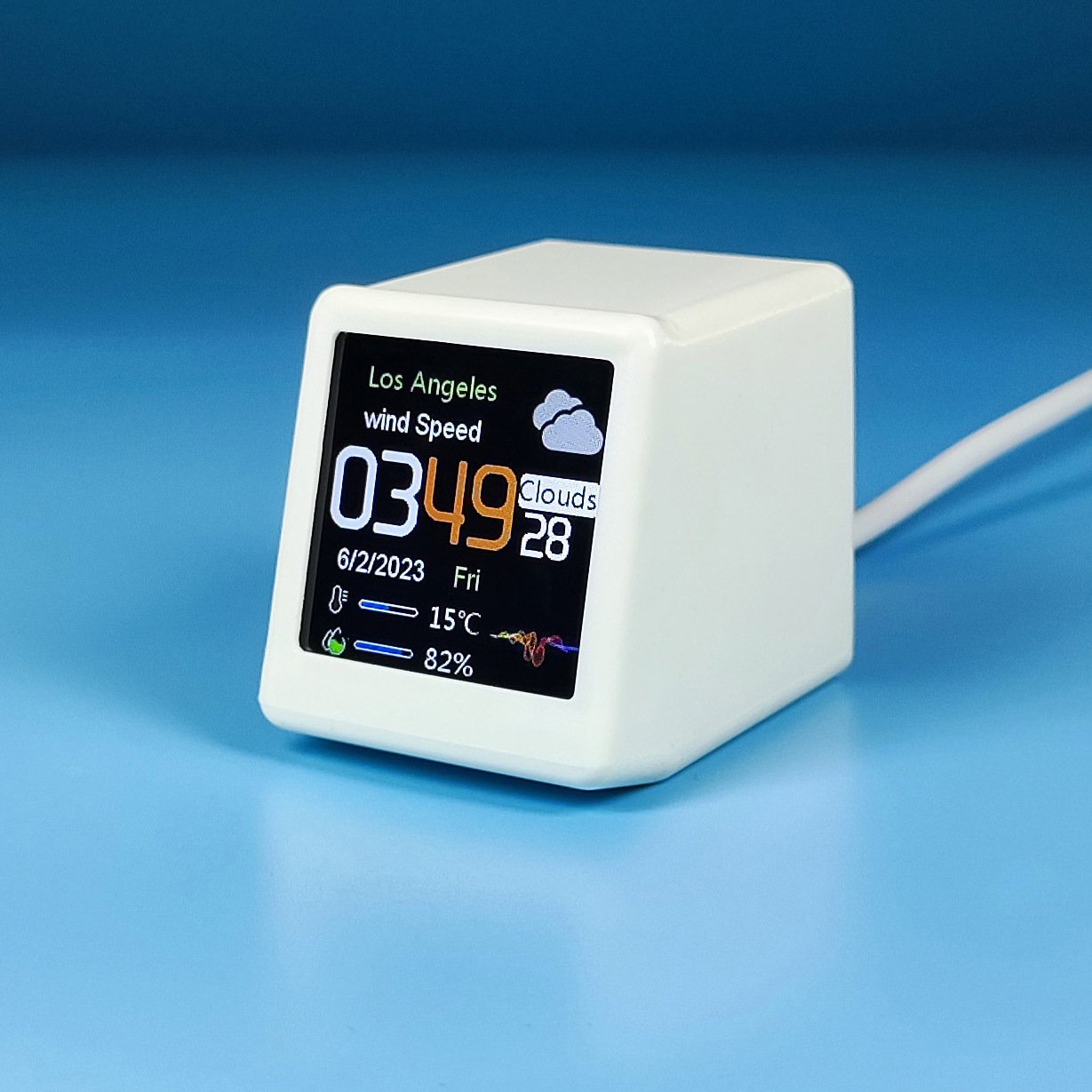 Smart WIFI Weather Forecast Station Clock Calendar Desktop Creative Digital Clock WIFI Weather Clock