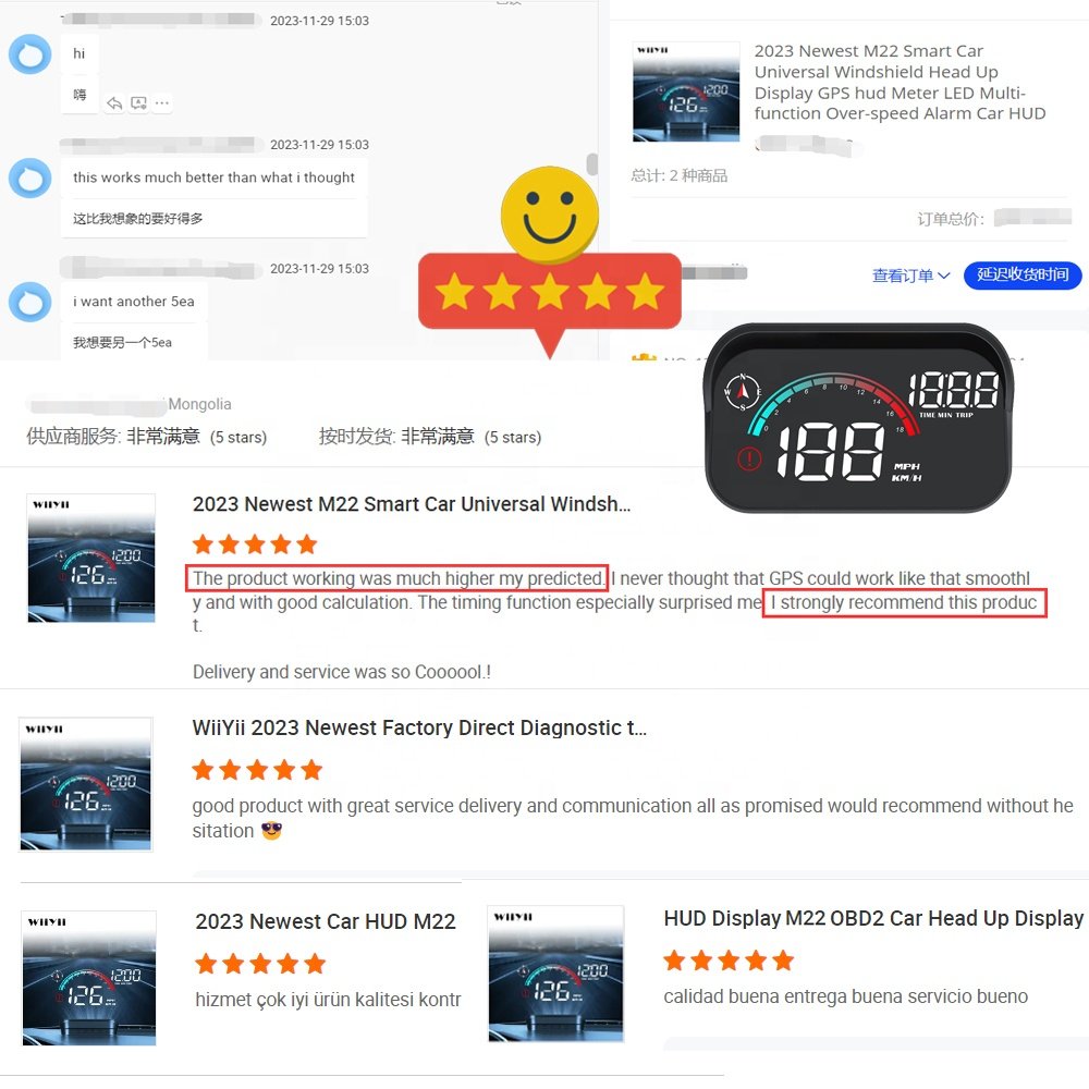 Factory HUD M22 Windshield Head up Display GPS Hud Meter Car Universal Multi-function Over-speed Alarm Car HUD