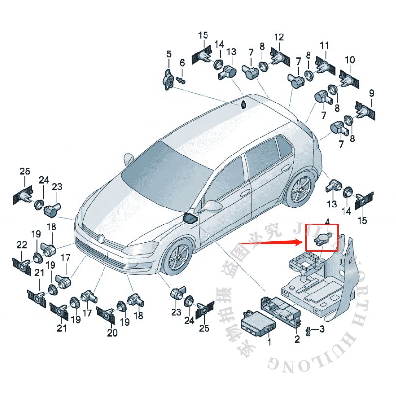PDC APS OPS Parking Aid Warning Toner Speaker Buzzer for Passat Polo ID6 Jetta Golf T Roc Audi Q2 Q3 Q8 A4 A6 5Q0 919 279