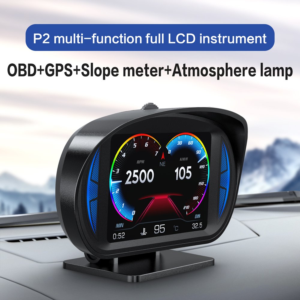 Original Car HUD P2 OBD2 Gauge GPS Slope Diagnostic Tools Multi System Smart Digital Obd Meter