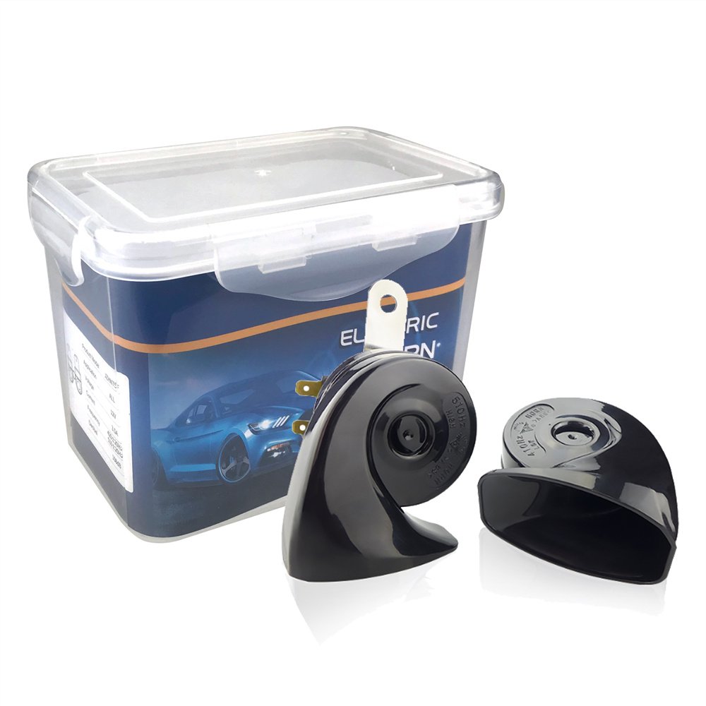 New 12V 24V Loud 108db Snail Horn Cars 2-Way Aluminum Black Electric Audio Speaker ABS Compatible All Car Models Specifically VW