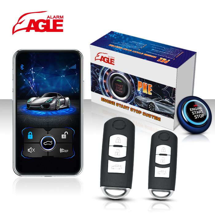 Car Pke Keyless Pke Botn De Encendido Star Stop Auto Alarm System Passive and Keyless Entry Push Button Remote Engine Start Stop