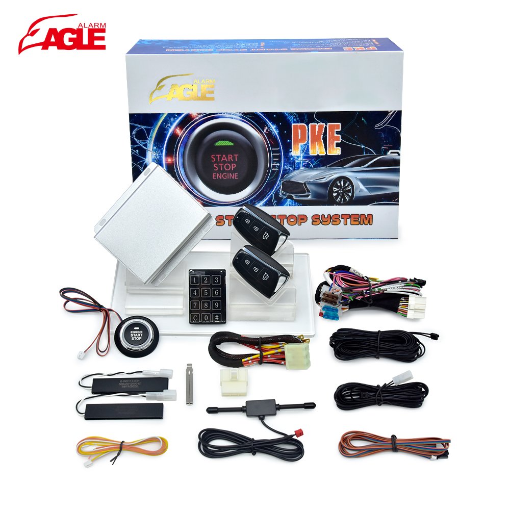 Car Pke Keyless Pke Botn De Encendido Star Stop Auto Alarm System Passive and Keyless Entry Push Button Remote Engine Start Stop