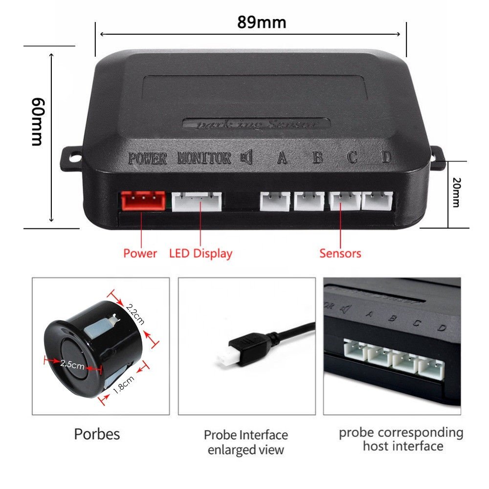 IPoster Car Reverse Rear View Backup Camera Parking Sensor with 4 Buzzer Radar Alarm Sensor Kit