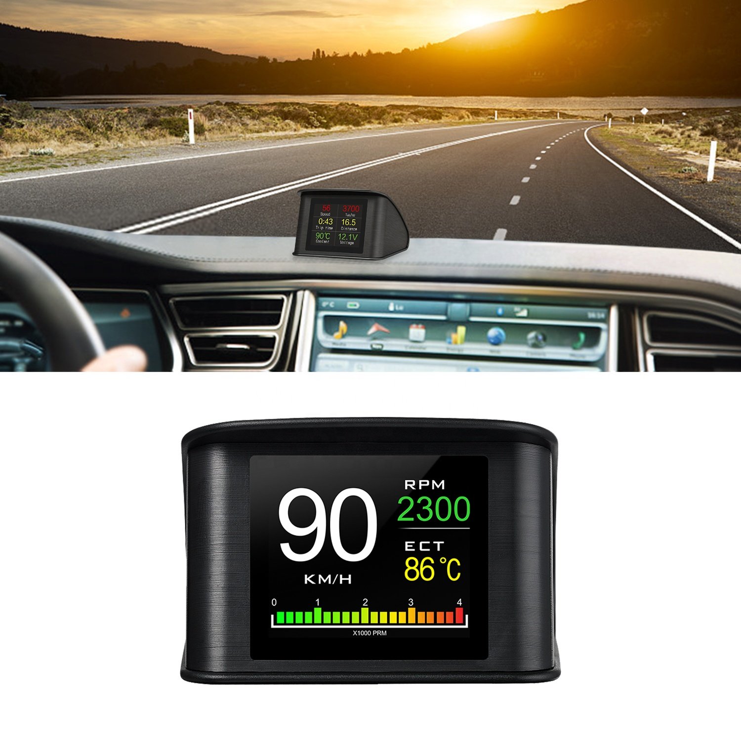 HUD P10 OBD2 Car Head up Display With TFT LCD Display Shows Speed RPM Voltage Detection for Error Code Hud
