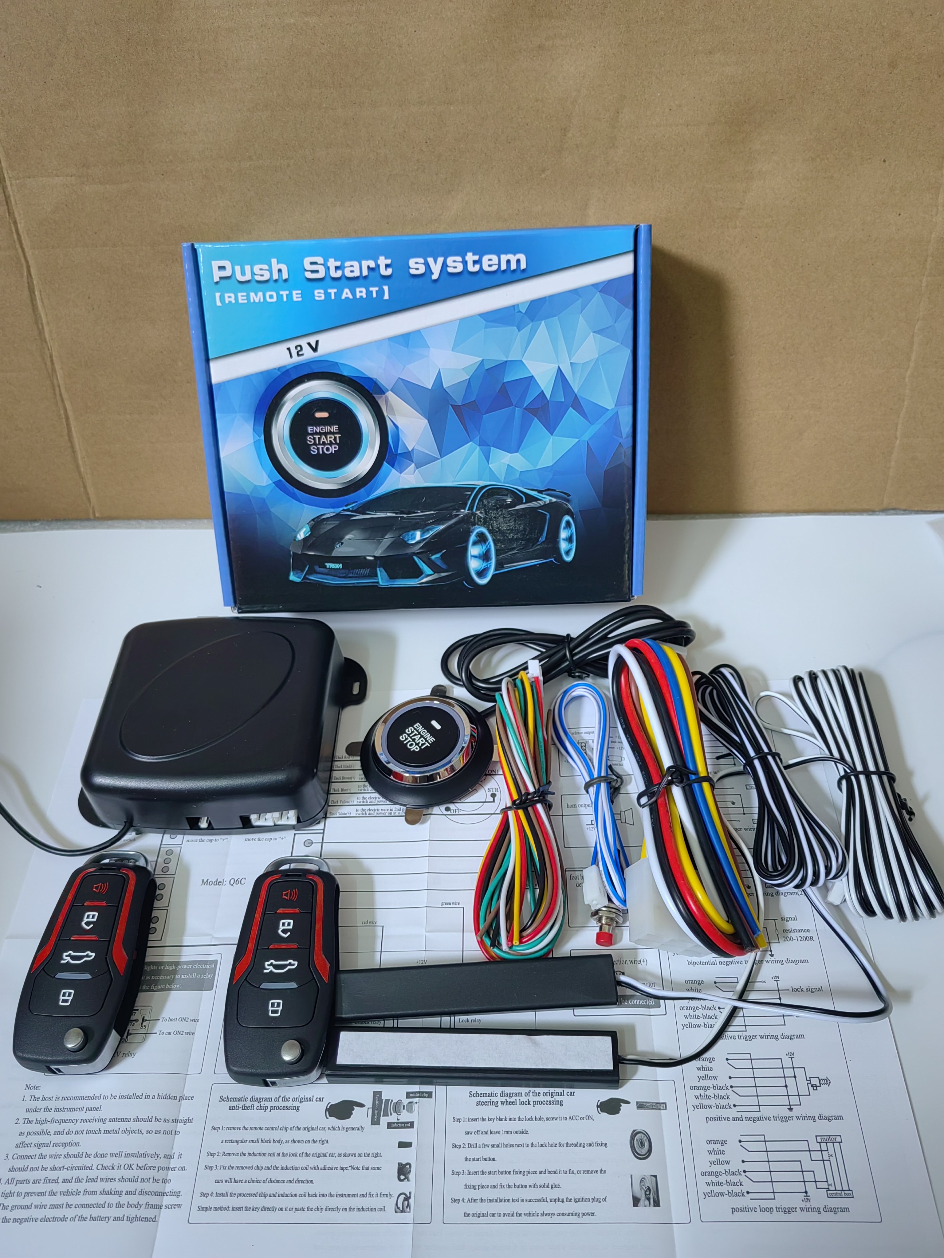 Factory Wholesale 12V Universal Car Intelligent One-click Start PKE Keyless Access to Engine Start Remote System Car Alarm