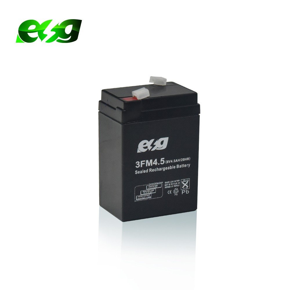 ESG Solar Energy 6v 5ah Black Sealed Lead Acid Rechargeable Deep Cycle Long Life Battery AGM