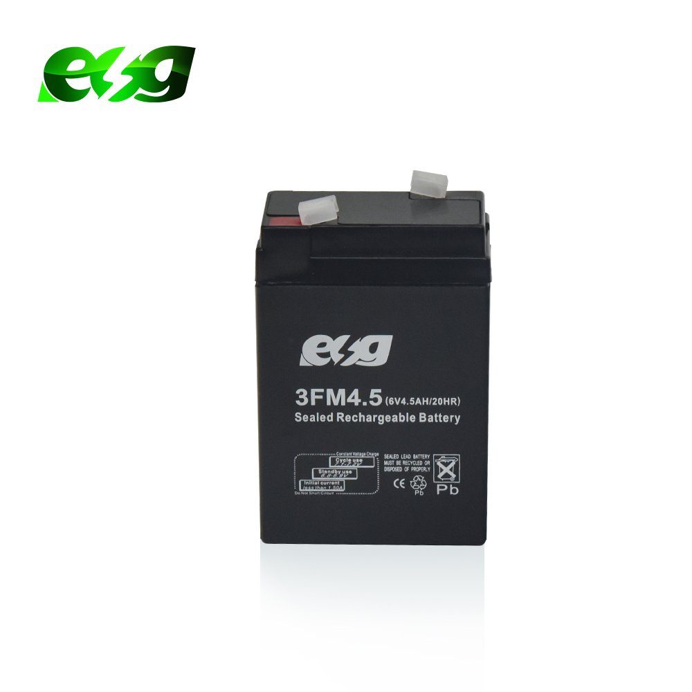 ESG Solar Energy 6v 5ah Black Sealed Lead Acid Rechargeable Deep Cycle Long Life Battery AGM