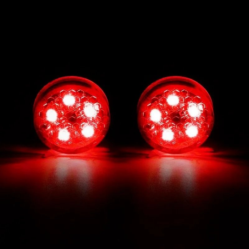 2 Pcs LED Lights Car Opening Door Warning Anti-collision Red Bulbs Portable Wireless Alarm Lamp Auto Strobe Parking Light