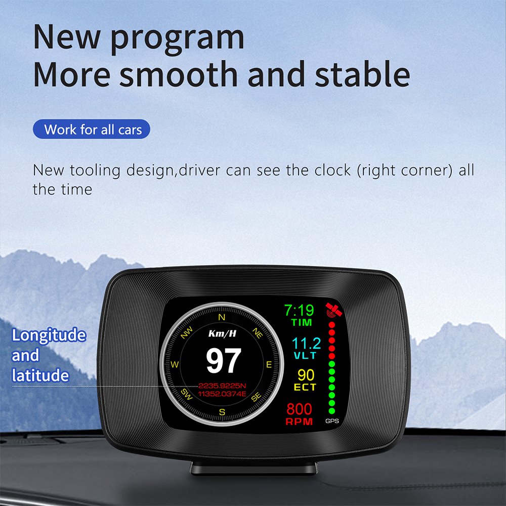 2023 Popular Car Smart Gauge Speedometer P13 Auto Electronics RPM Head up Display OBD2 Hud Display