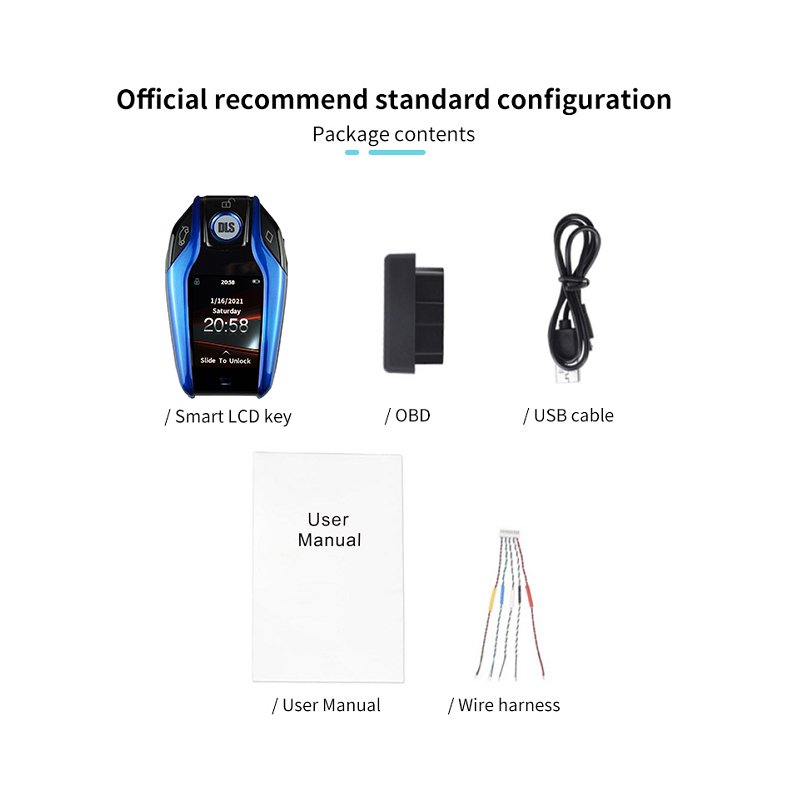PKE Smart Key Remote LCD Touch Display Car Keys Smart Unlock System