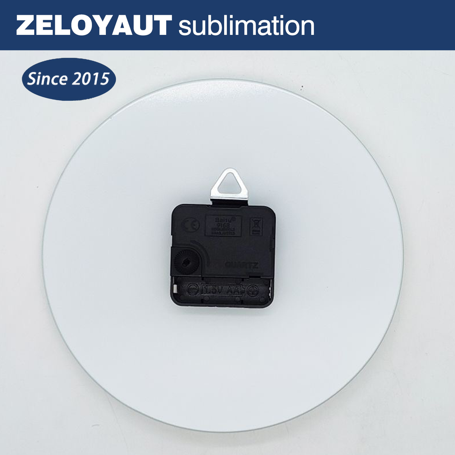 ZELOYAUT Sublimation Glass Round Clocks Blank Wall Glass Clock DIY Personalized Custom Logo Print Sublimation Blanks