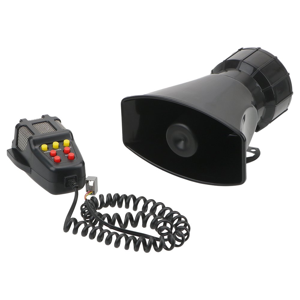 12V 100W Multifunctional Sound Device: Car Horn, Warning Alarm, Megaphone, Police Siren, Air Horn with Cigarette Lighter Plug