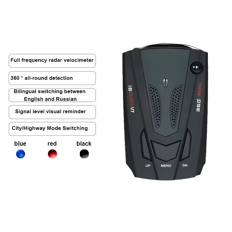 Hot Selling V7 Radar Detector Car Detection Voice Alert Auto Electronics Speed Alarm System with 360 Degree