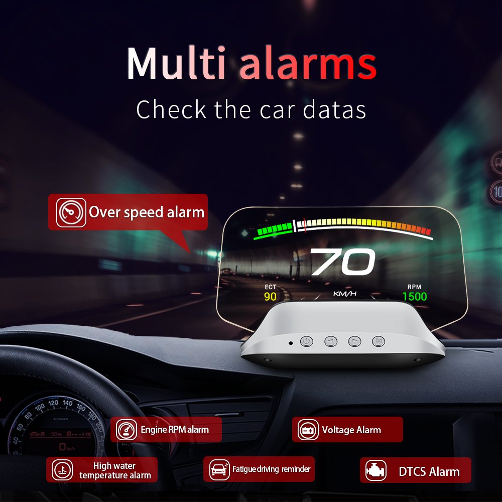High Quality Head up Display Obd2 Gps Hud Speedometer Navigation Car Head Display C3-BT