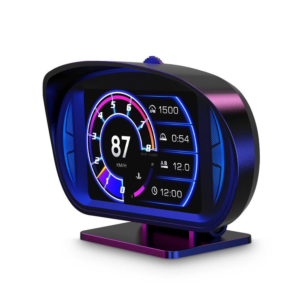 HUD P2 Universal OBD2+GPS Smart Gauge LCD Screen P2 Head up Display Smart Digital Instrument OBDII Speedometer
