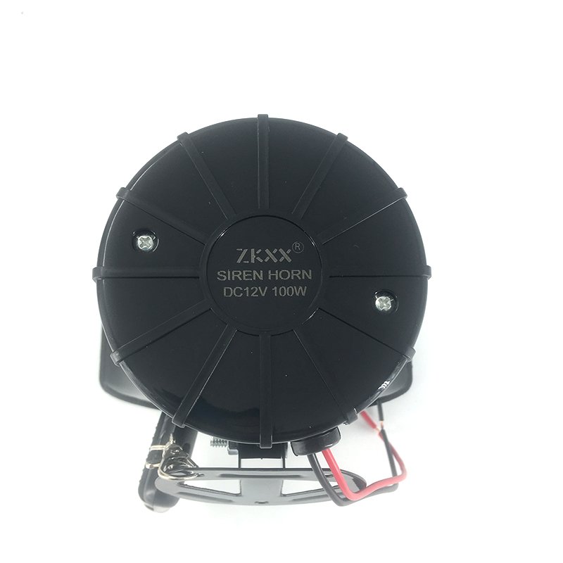 7 Sounds Loud Car Warning Alarm Fire Siren Horn Speaker with Remote Controller 12V 100W Siren for Car Black