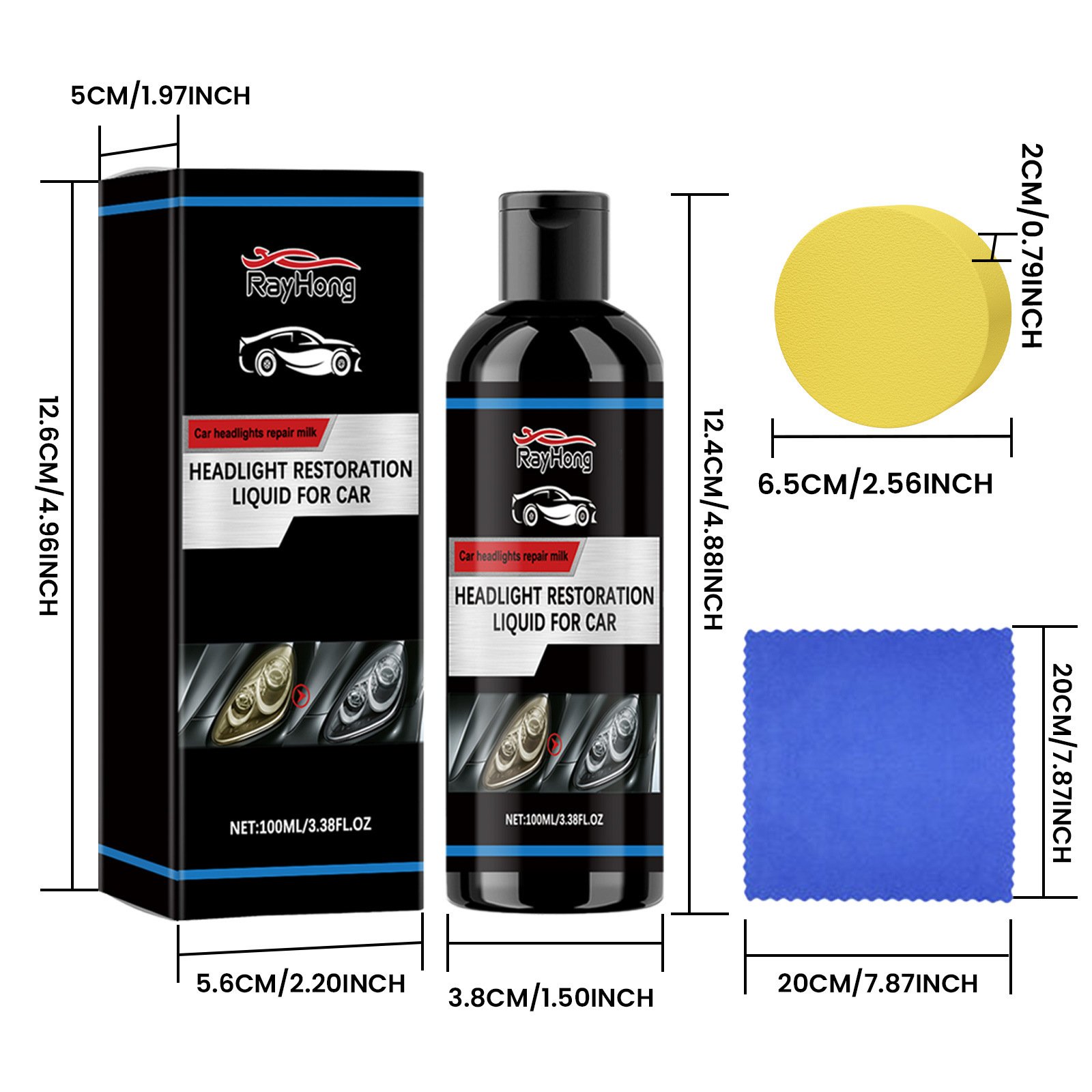 Car Headlight Repair Solution Scratches on Car Headlights Turn Yellow Crystal Plating Polishing Refurbishment and Repair Agent
