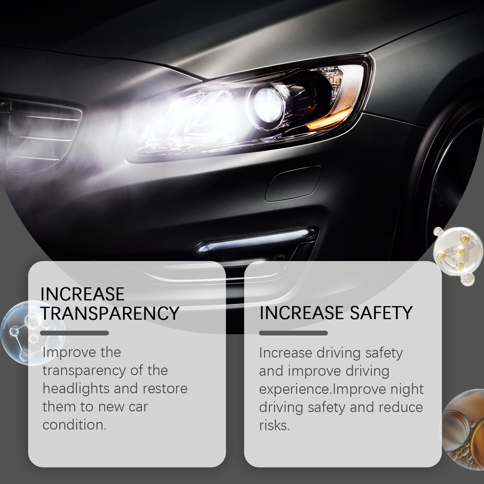 Car Headlight Repair Solution Scratches on Car Headlights Turn Yellow Crystal Plating Polishing Refurbishment and Repair Agent
