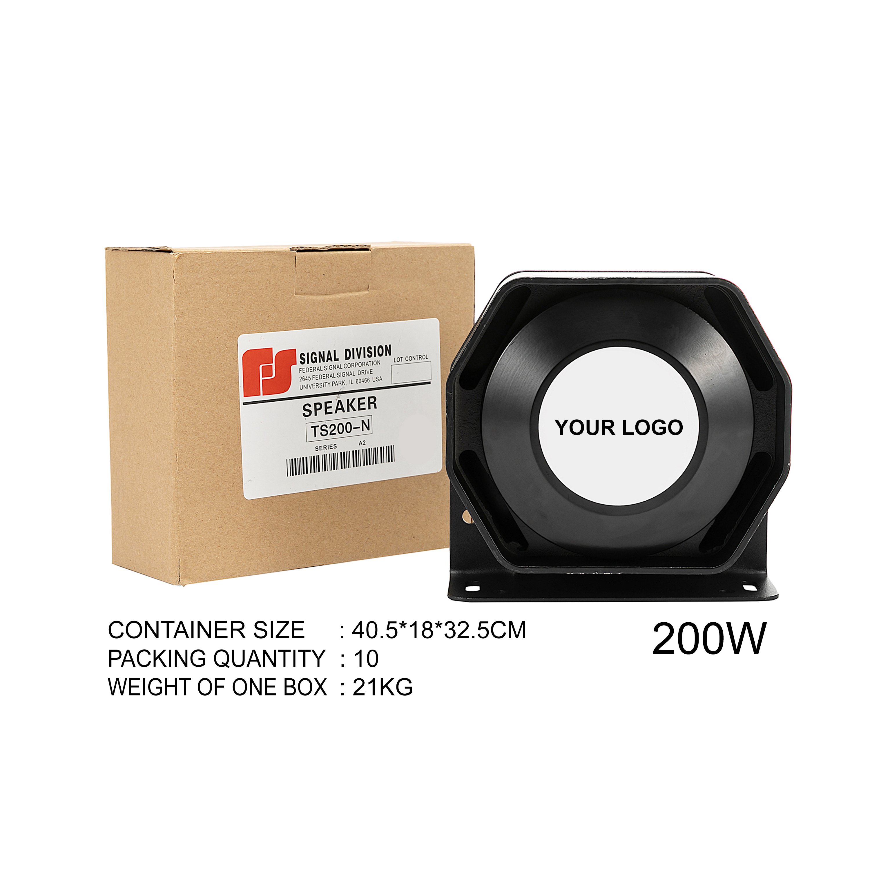 12V 200W/400W Car Siren & Square Speaker Amplifier 20 Tones With Wired/Wireless Option Plastic & Steel Material 100W Power