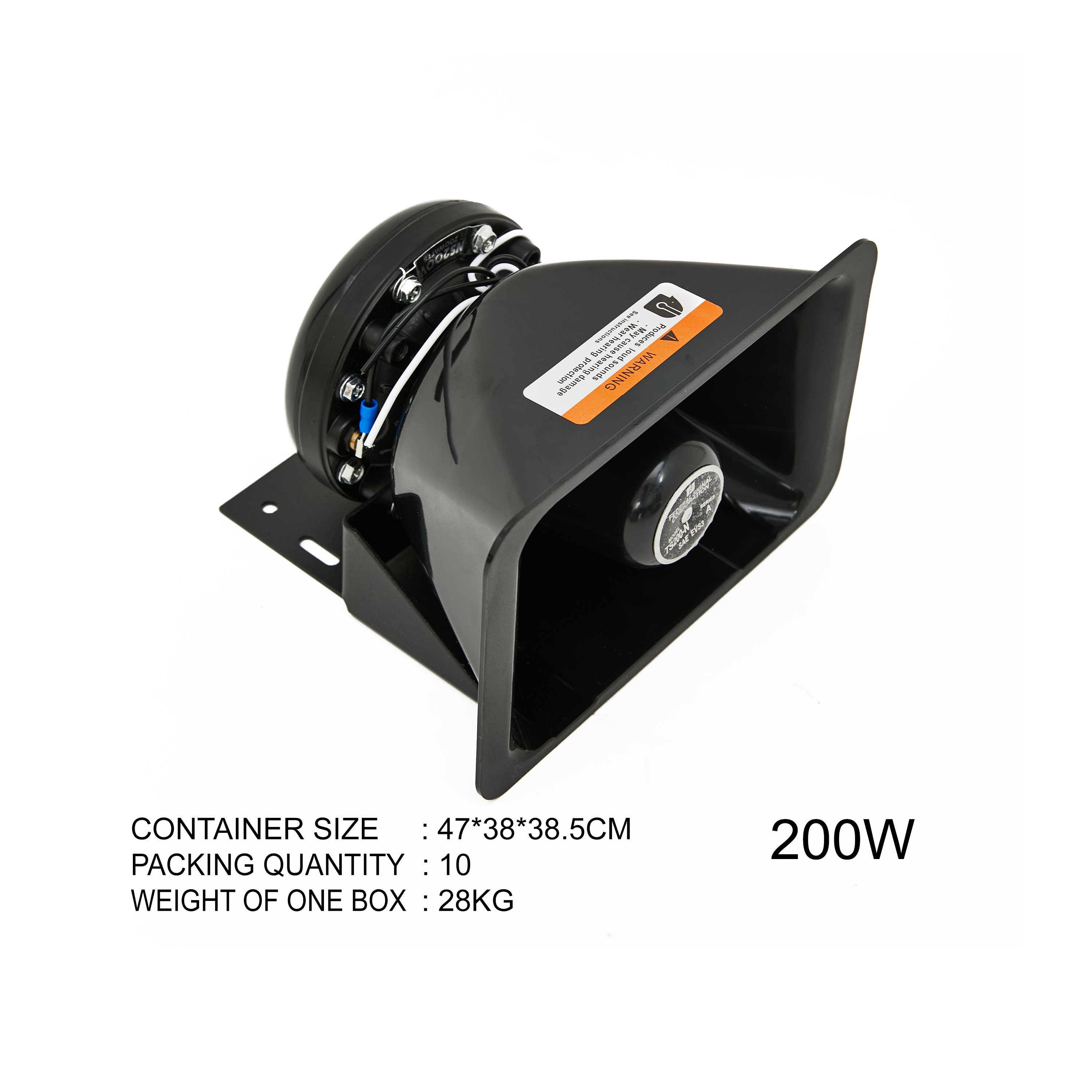12V 200W/400W Car Siren & Square Speaker Amplifier 20 Tones With Wired/Wireless Option Plastic & Steel Material 100W Power