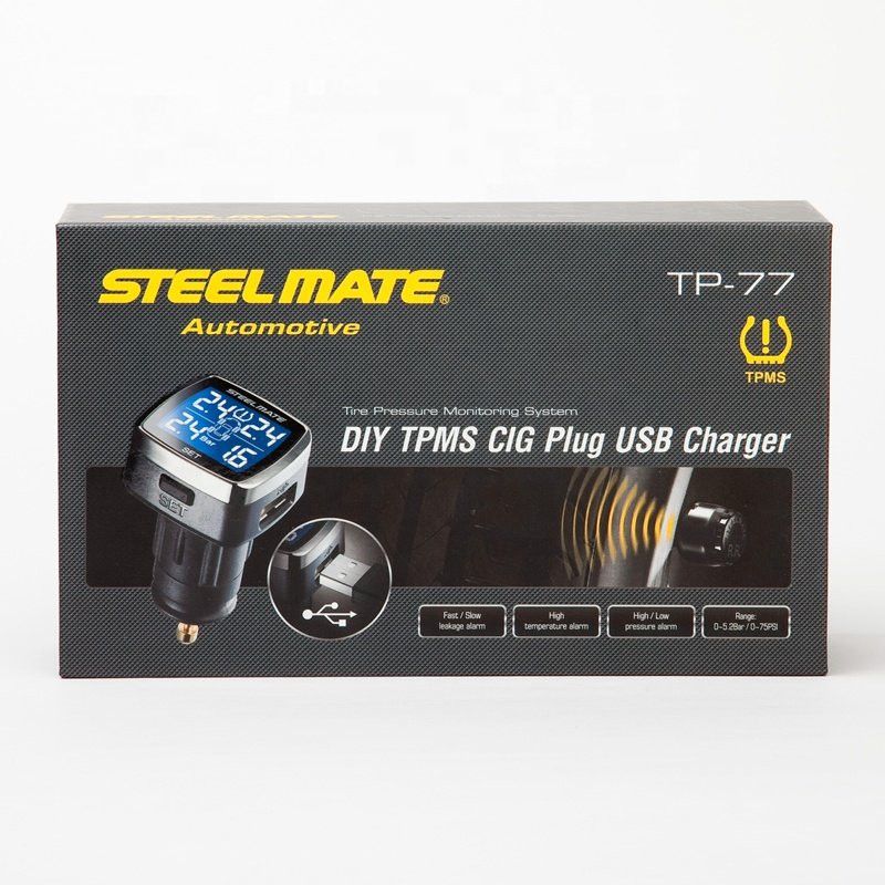 Hot Sale Steelmate External TPMS Cigarette Lighter Tire Pressure Monitoring System Digital Auto Security Alarm TP-77