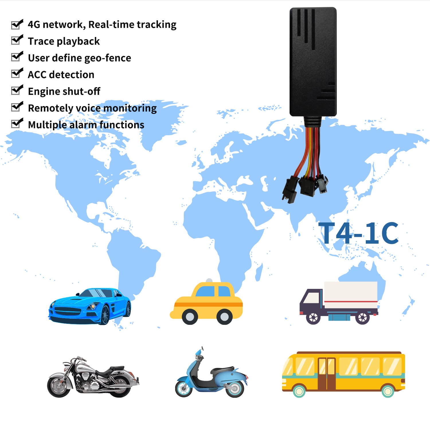 Competitive Price 4G Wired Smallest Real Time GPS Tracking Device With Over-speed Alarm SIM Card