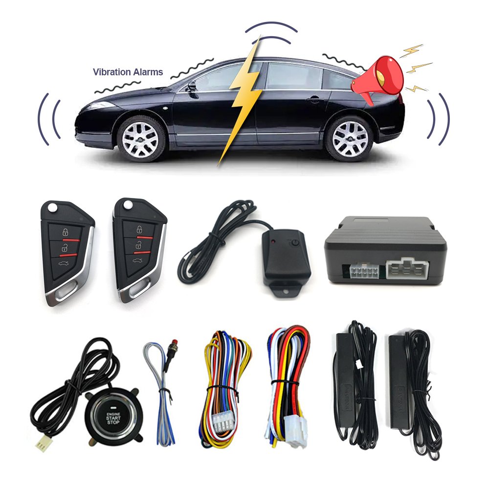 CARQSENG PKE Keyless Entry Remote Start Car Alarms for Toyota/Honda/Hyundai