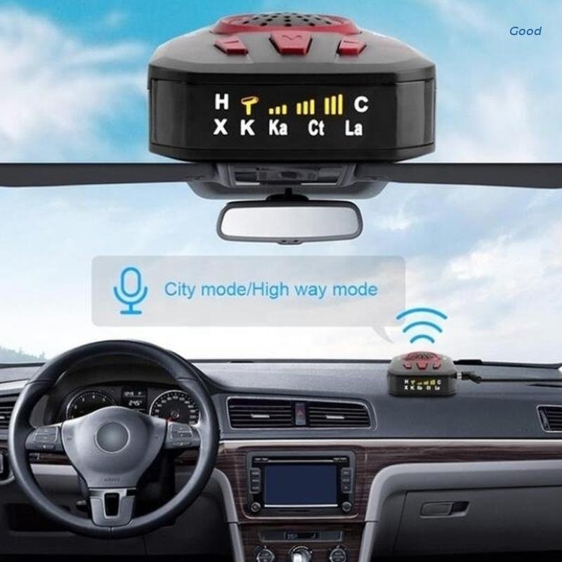 Car Radar- Detector Laser-Anti-Radar English Russian Voice Over Speed Alert Warning Alarm System 360 Full Frequency Scanning