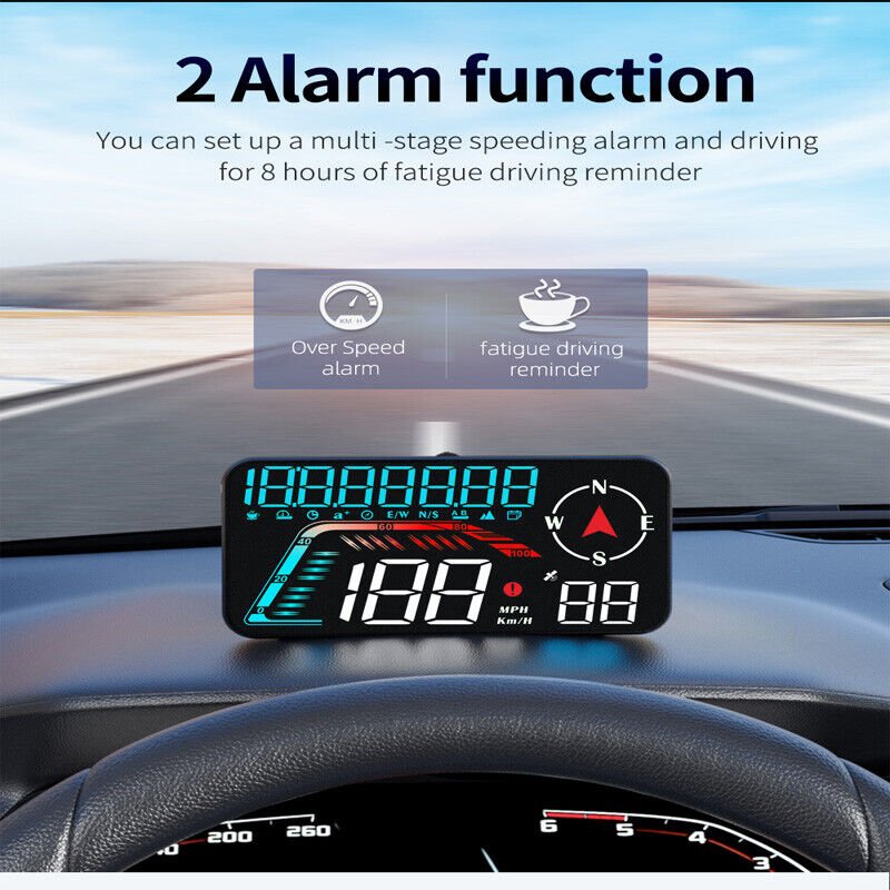 5.5 Inch Car Head up Display LED Display Digital GPS Head up HUD Display Speedometer Overspeed Alarm