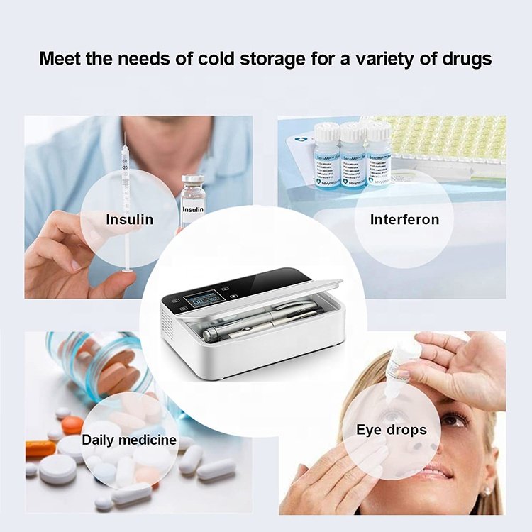 Portable Insulin Travel Camping Case Cooler USB Mini Insulin Refrigerator 10200MAH Battery Insulin Cooler With LCD Display Alarm