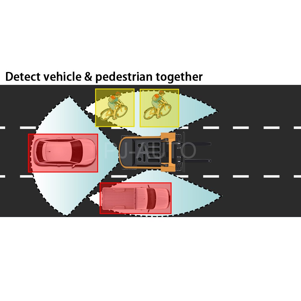 PJAUTO Blind Spot Detection System Car Vehicle Camera Detect People Vehicle Collision Alarm Warning System for Forklift Trucks