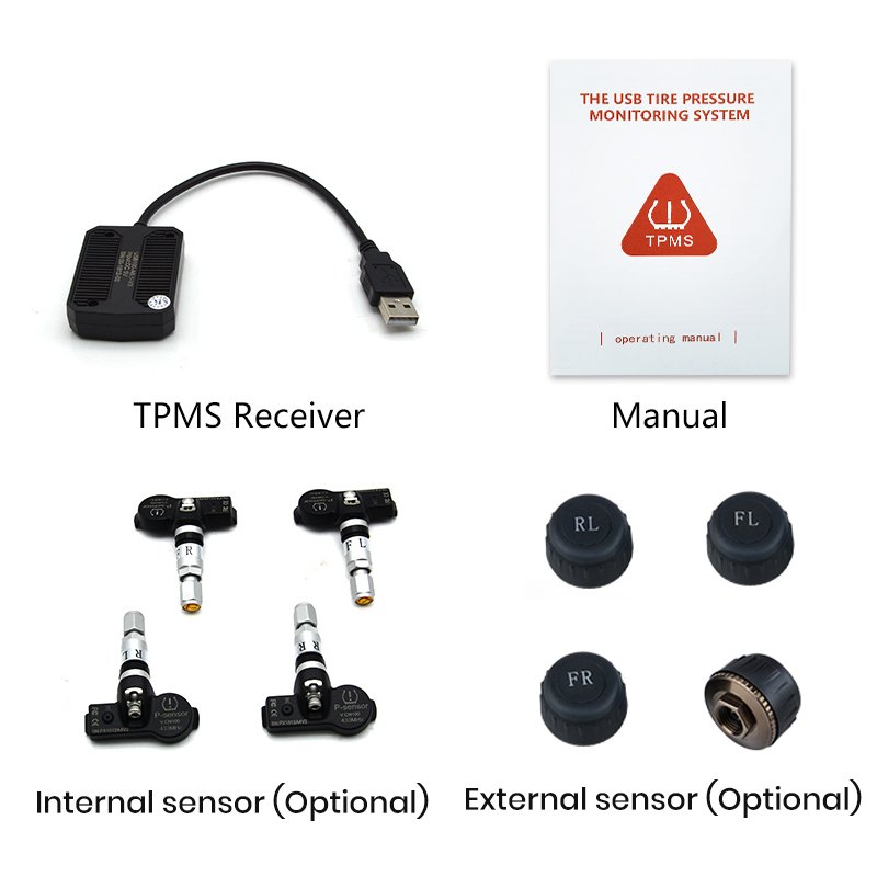 Junsun Digital TPMS Pressure Monitoring Alarm System USB Tire Pressure Monitoring in Car Navigation Accessories