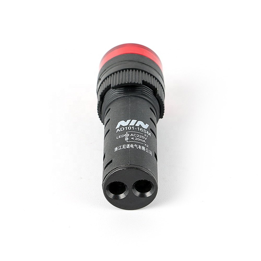 Panel Mount AC DC 12V 24V110V 220V Red Plastic LED Buzzer Alarm Flashing Light with Buzzer for Car Truck Signal Indicator Light