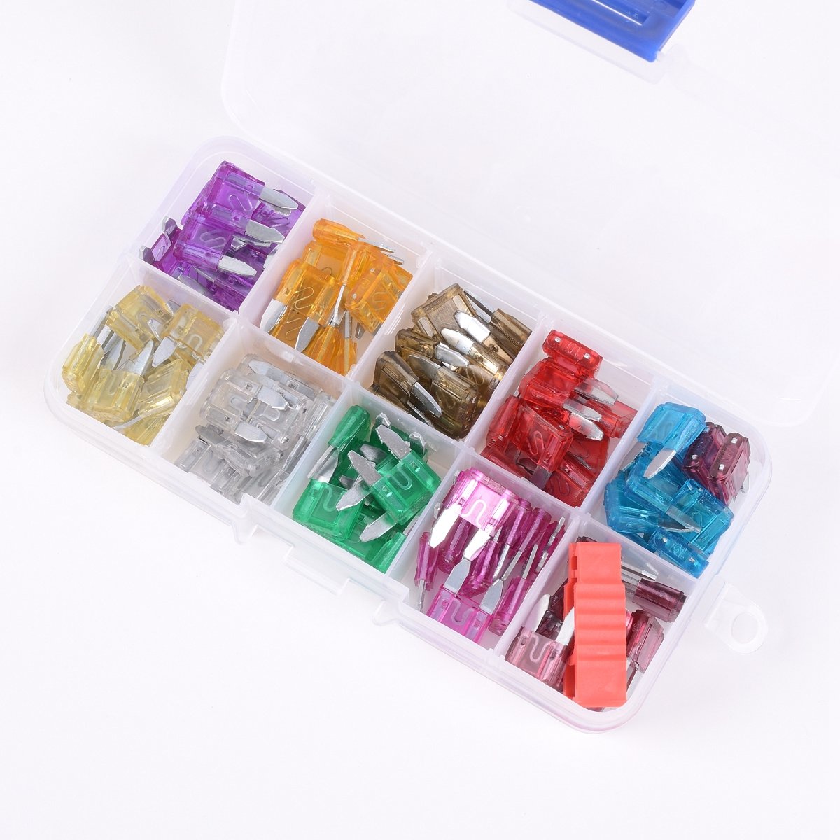 100Pcs Assorted Car Motorcycle Truck Mini Blade Fuse Set Kit 3A 5A 10A 15A 20A 25A 30Amp