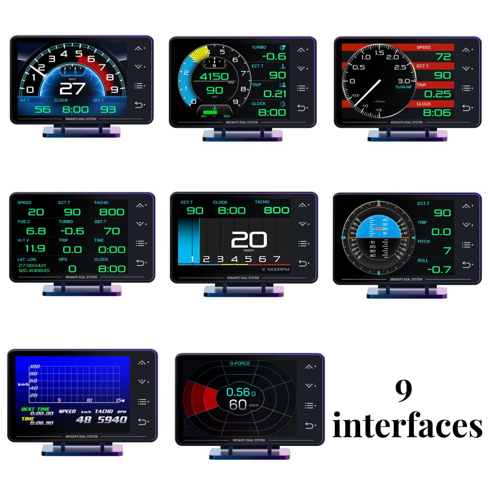 3.5' HD Display XS Obd2 Gauge Easy Read ECU 48+data with Car Inclinometer Car Accessories for All Cars Since 2008