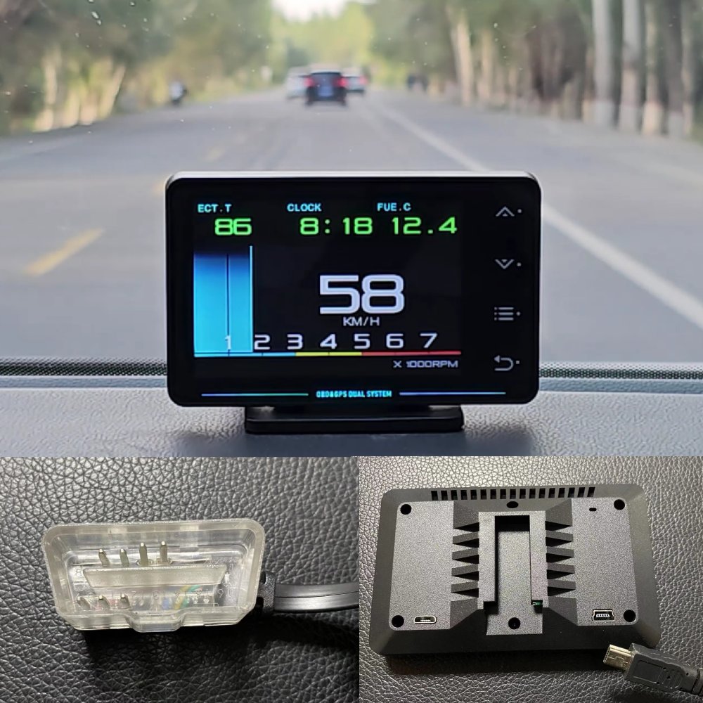 3.5' HD Display XS Obd2 Gauge Easy Read ECU 48+data with Car Inclinometer Car Accessories for All Cars Since 2008