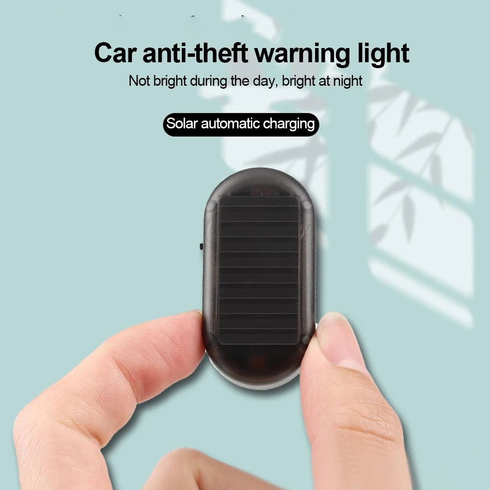 Universal Car LED Flash Warning Light Solar Powered Strobe Alarm Lamp with Anti-Theft Feature ABS Material Caution Sign