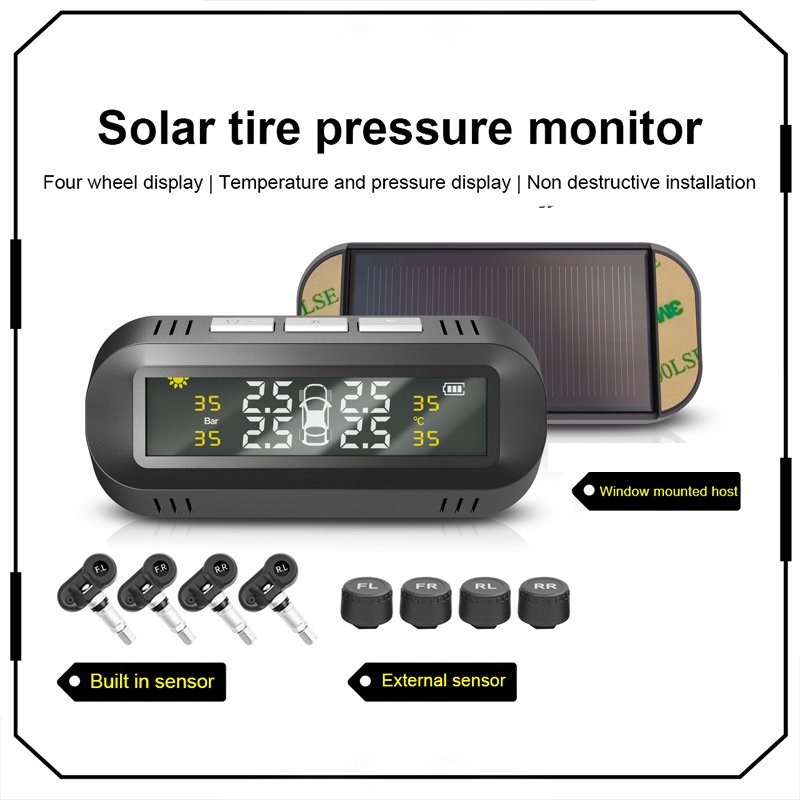 Car TPMS Tire Pressure Monitor System Sensor External Internal System NEW Solar Powered Alarms Wireless Tpms for Cars Digital