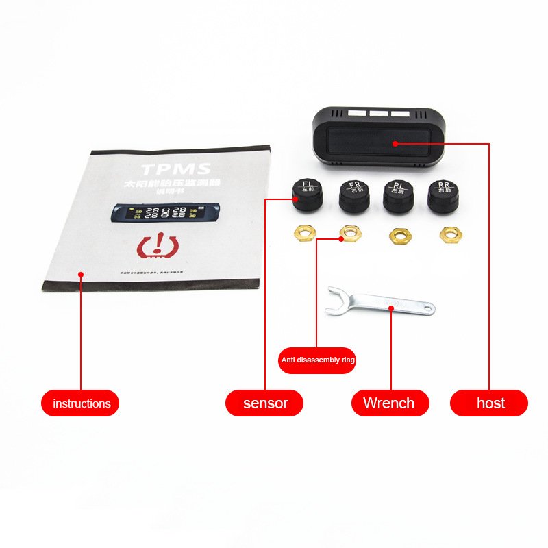 Car TPMS Tire Pressure Monitor System Sensor External Internal System NEW Solar Powered Alarms Wireless Tpms for Cars Digital