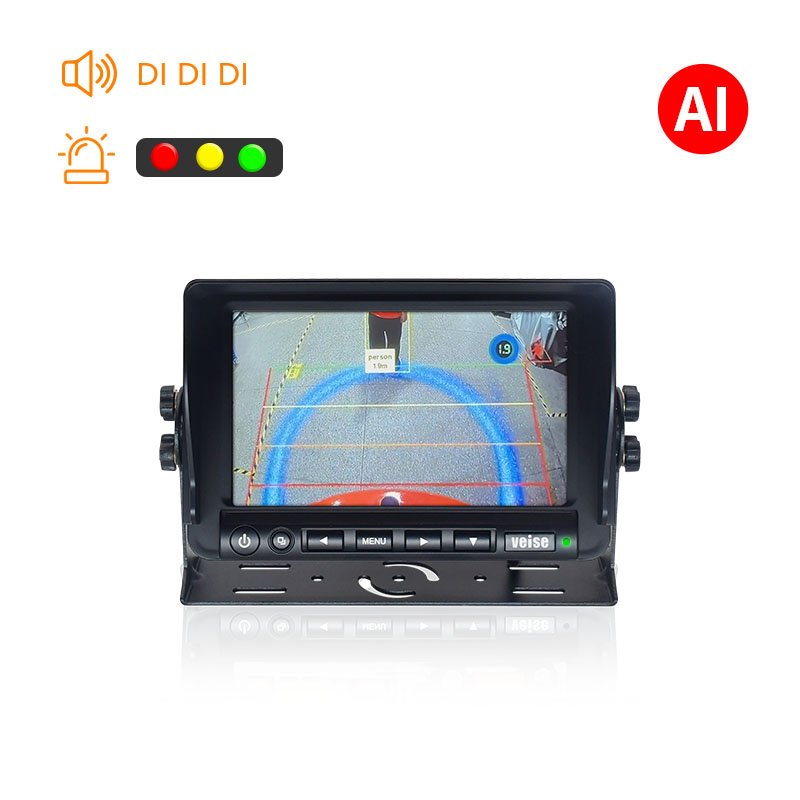 AI Reversing Camera System with Pedestrian Vehicle Detection Blind Spot Audible & Visual Alarm AHD Image Sensor Monitor Included