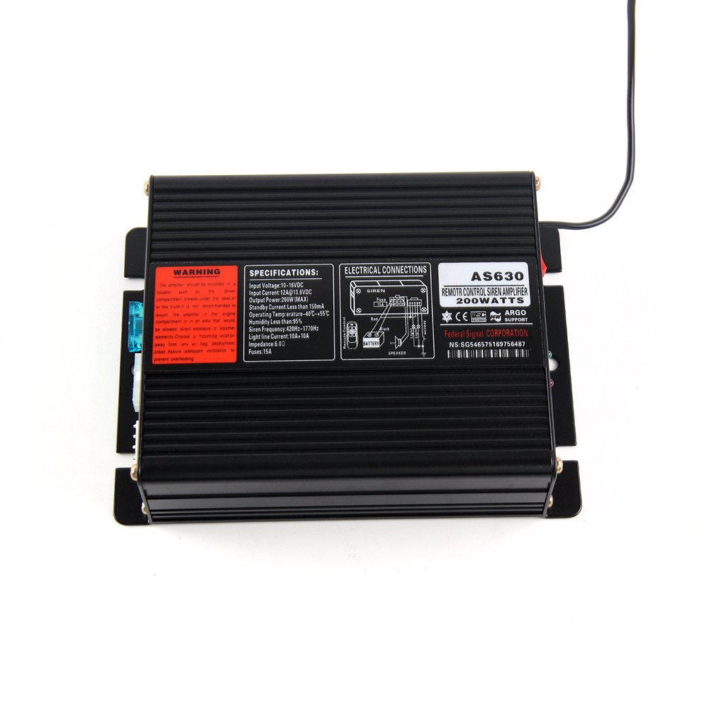 AS630 Remote USB Rechargeable 15M Control Range, Car PA System Speaker Horn, Emergency Siren for Car Truck Vehicles