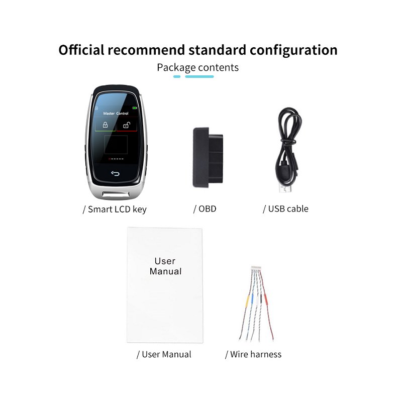 Universal Smart Keyless Entry Remote Car Key with One-Button Start Function LCD Screen Display One-Way Remote Starter