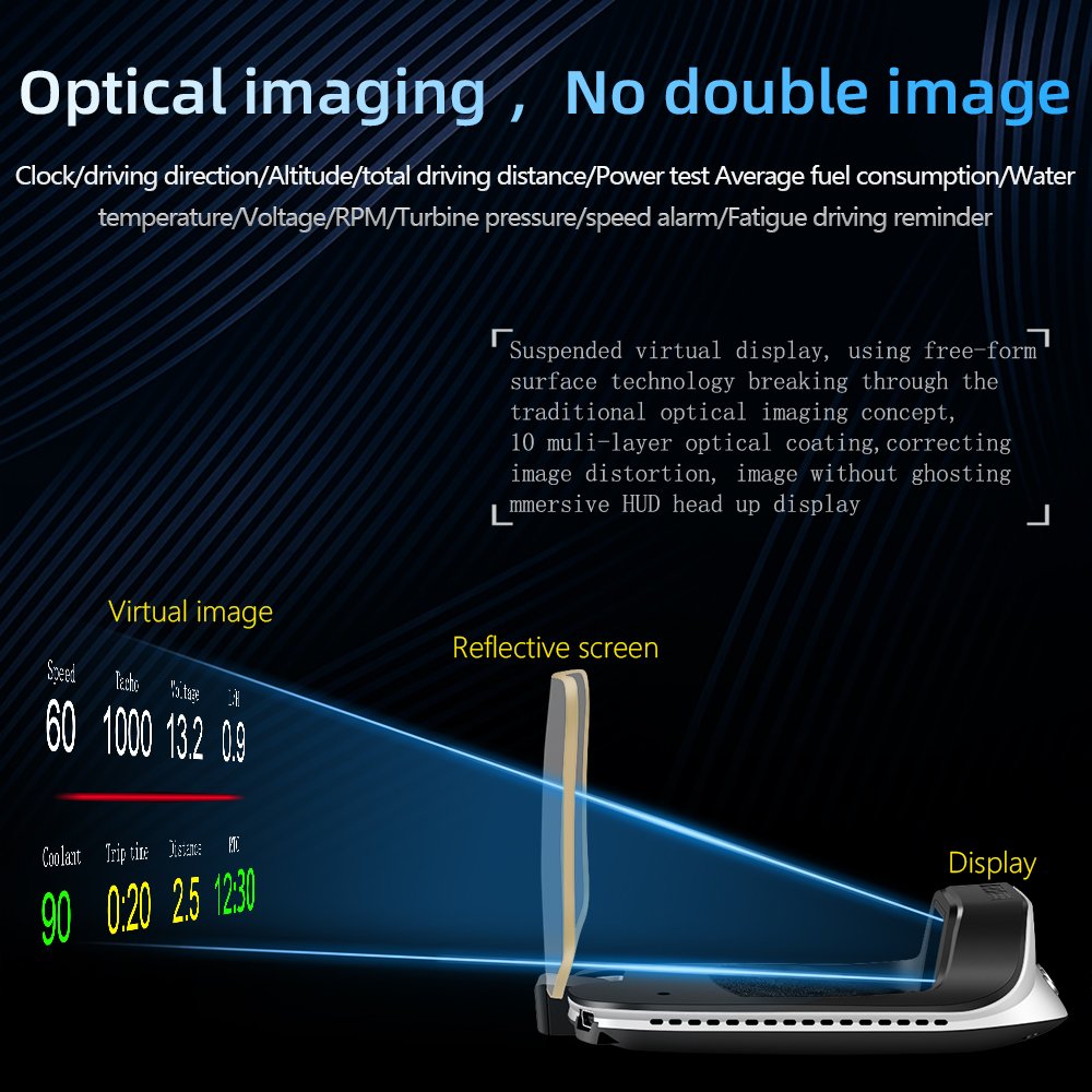 C3 Head up Display OBD2 HUD Mirror Updated Optional Navigation HUD Speed Fuel Consumption Car Speedometer Projection