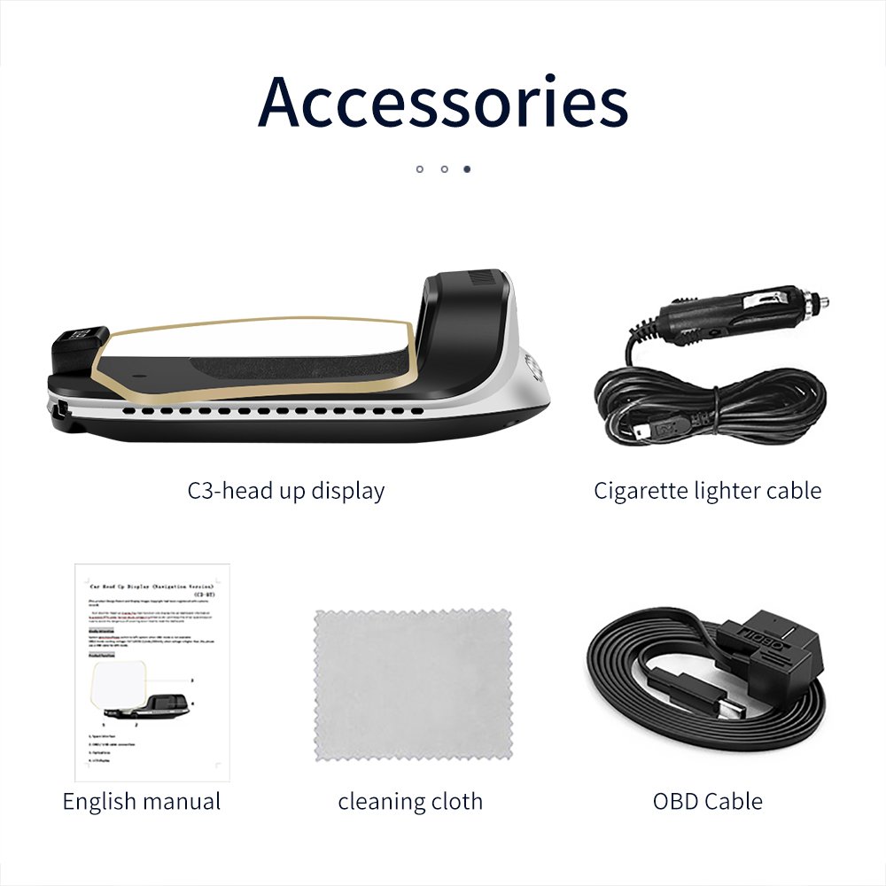 C3 Head up Display OBD2 HUD Mirror Updated Optional Navigation HUD Speed Fuel Consumption Car Speedometer Projection