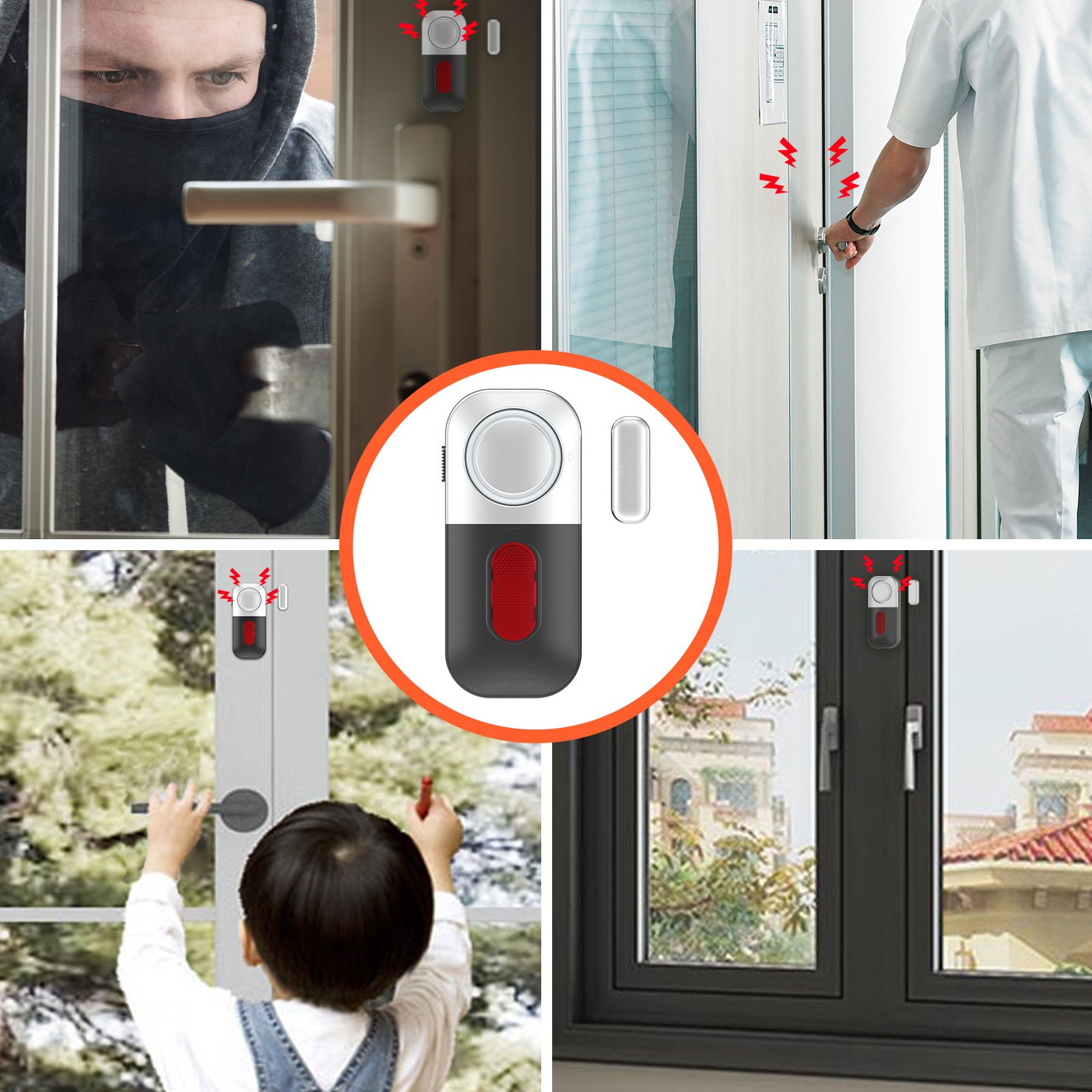 OEM 125dB Door and Window Security Alarm Wireless Safesound Magnetic Door Sensor Alarm for House Kids Elderly Safety