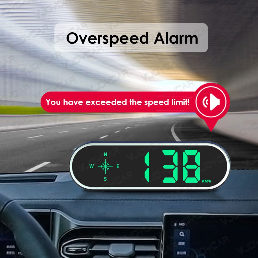 Low Cost New Colorful Display GPS Digital Speedometer Time Clock HUD Display Over-speed Alarm KMH MPH Switch for All Cars
