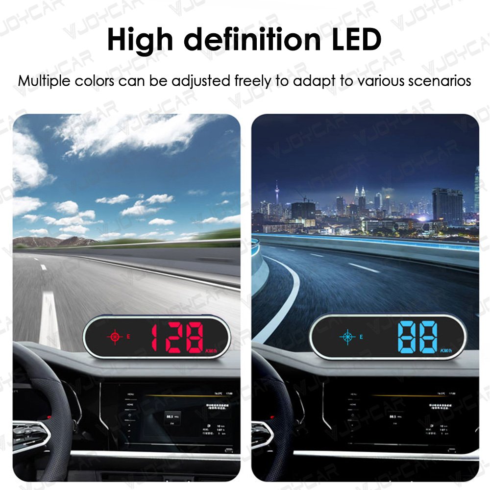 Low Cost New Colorful Display GPS Digital Speedometer Time Clock HUD Display Over-speed Alarm KMH MPH Switch for All Cars